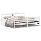 Bed frame without mattress solid pine wood white 200x200 cm