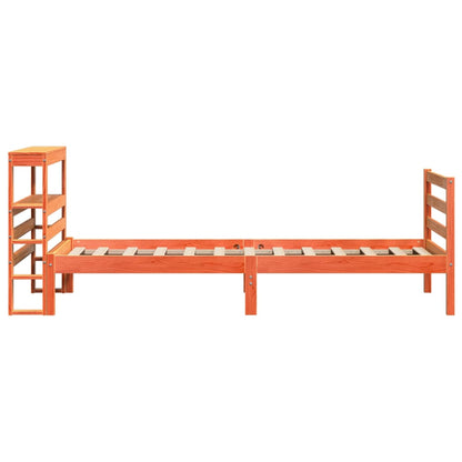 Bedframe zonder matras massief grenenhout wasbruin 75x190 cm