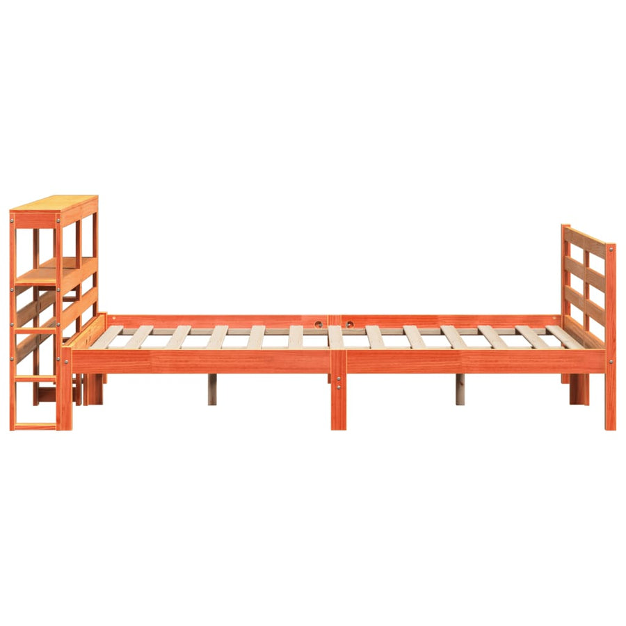 Bedframe zonder matras massief grenenhout wasbruin 150x200 cm