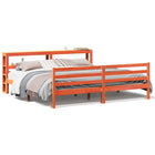 Bed frame without mattress solid pine wax brown 180x200 cm