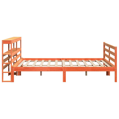 Bedframe zonder matras massief grenenhout wasbruin 200x200 cm