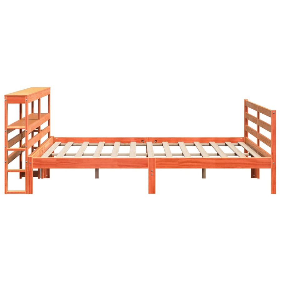Bedframe zonder matras massief grenenhout wasbruin 200x200 cm