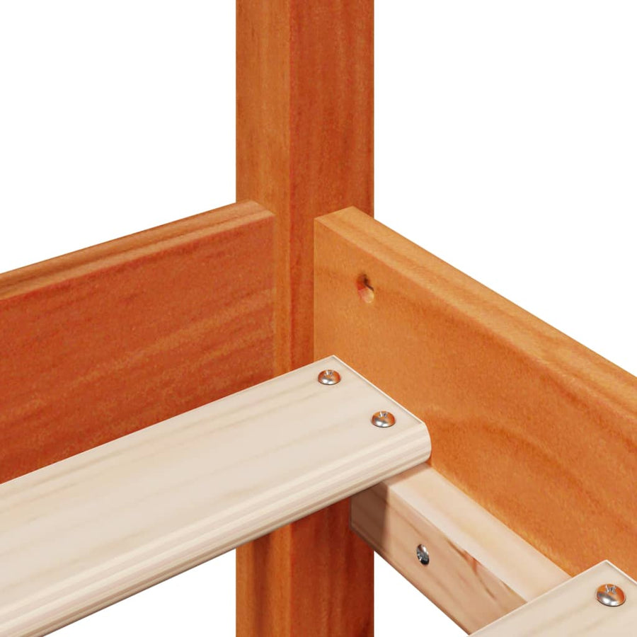 Bedframe zonder matras massief grenenhout wasbruin 200x200 cm