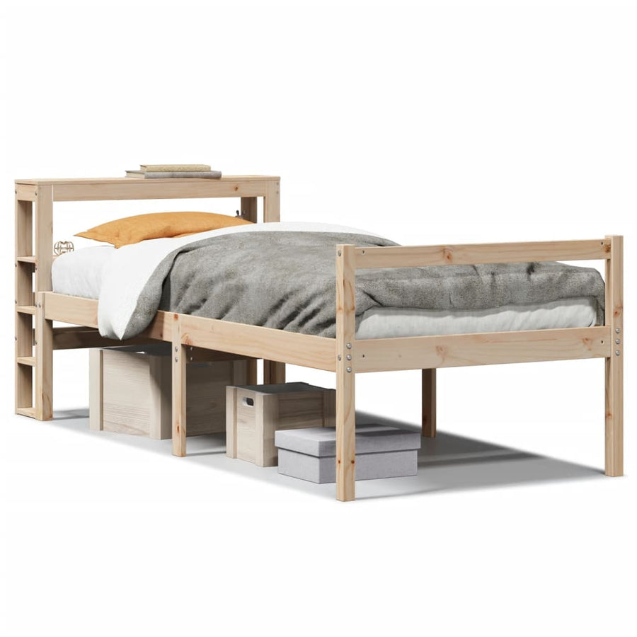 Seniorenbed Met Hoofdbord Massief Grenenhout 75 x 190 cm Naturel