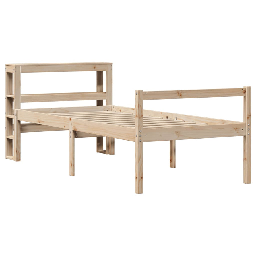 Seniorenbed Met Hoofdbord Massief Grenenhout 75 x 190 cm Naturel