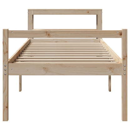 Seniorenbed Met Hoofdbord Massief Grenenhout 75 x 190 cm Naturel