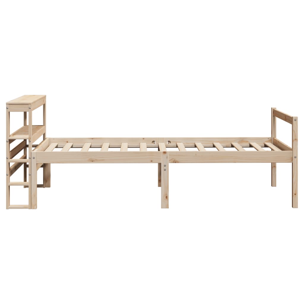 Seniorenbed Met Hoofdbord Massief Grenenhout 75 x 190 cm Naturel