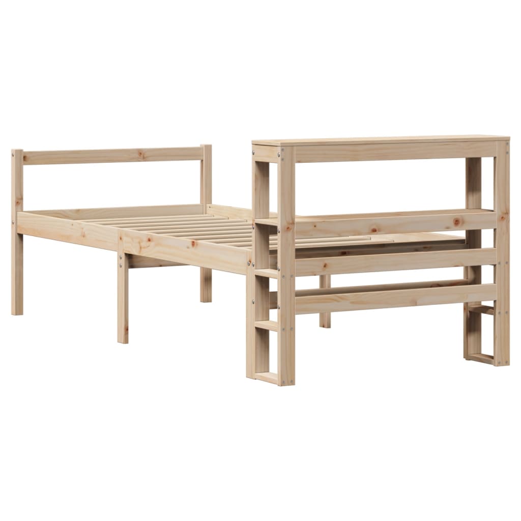 Seniorenbed Met Hoofdbord Massief Grenenhout 75 x 190 cm Naturel