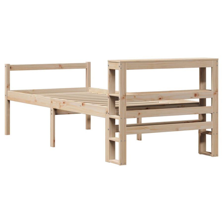 Seniorenbed Met Hoofdbord Massief Grenenhout 75 x 190 cm Naturel