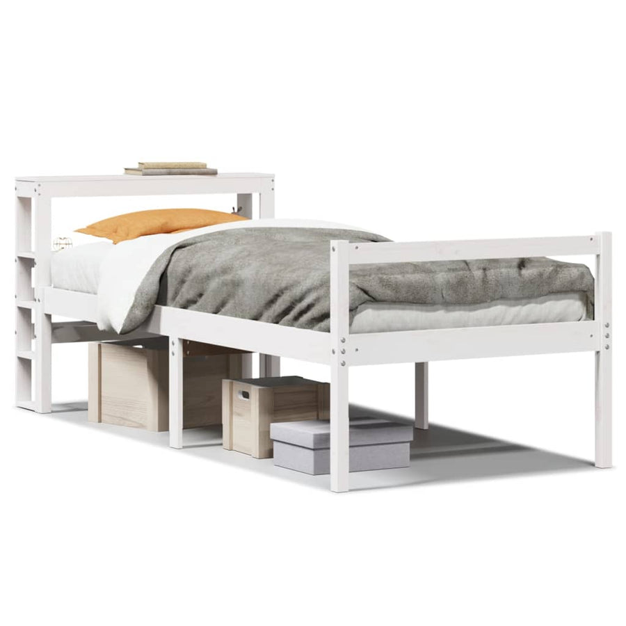 Seniorenbed Met Hoofdbord Massief Grenenhout 75 x 190 cm Wit