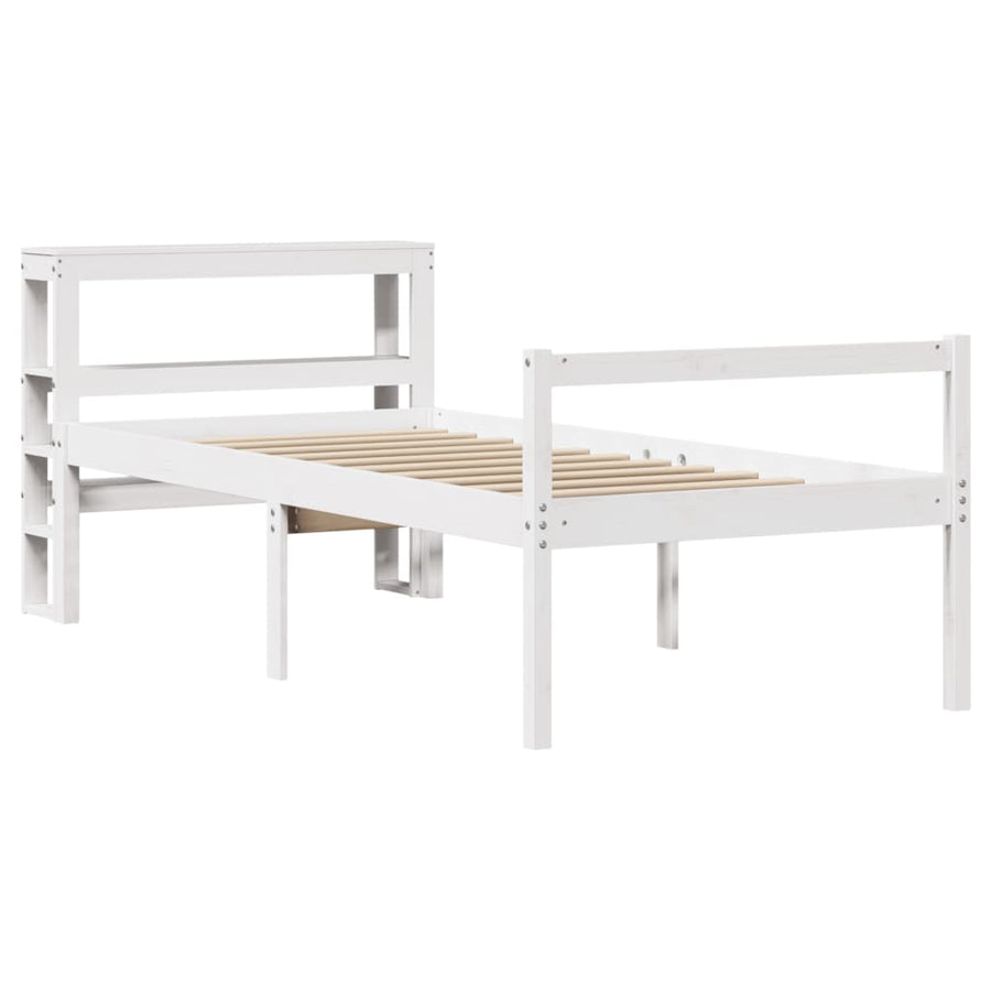 Seniorenbed Met Hoofdbord Massief Grenenhout 75 x 190 cm Wit