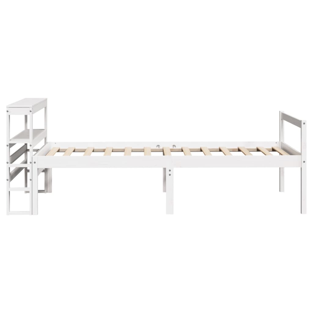 Seniorenbed Met Hoofdbord Massief Grenenhout 75 x 190 cm Wit