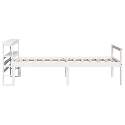 Seniorenbed Met Hoofdbord Massief Grenenhout 75 x 190 cm Wit
