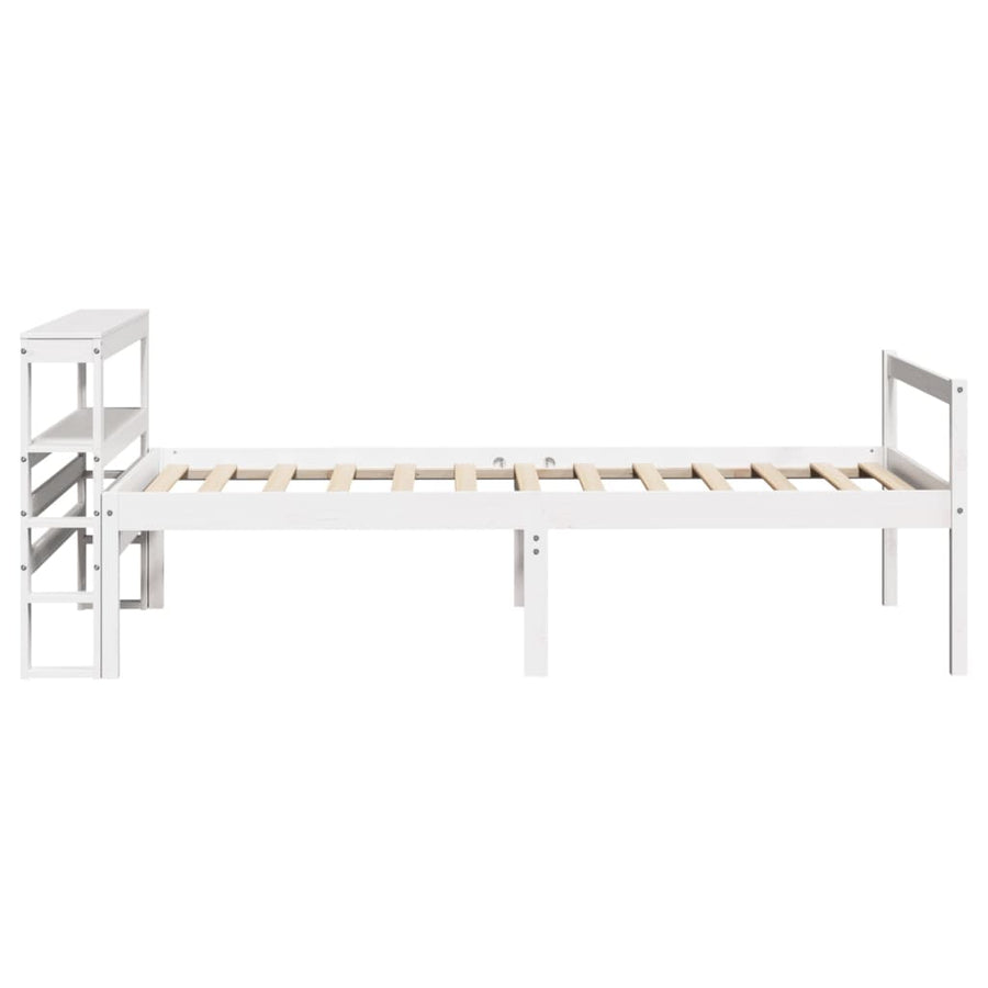 Seniorenbed Met Hoofdbord Massief Grenenhout 75 x 190 cm Wit