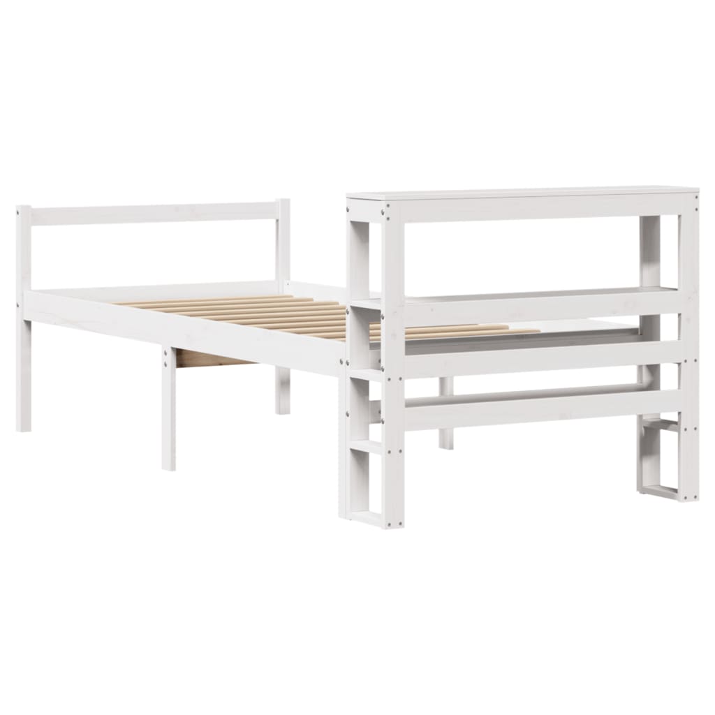 Seniorenbed Met Hoofdbord Massief Grenenhout 75 x 190 cm Wit
