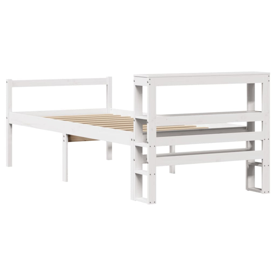 Seniorenbed Met Hoofdbord Massief Grenenhout 75 x 190 cm Wit