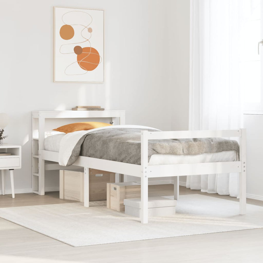 Seniorenbed Met Hoofdbord Massief Grenenhout 75 x 190 cm Wit