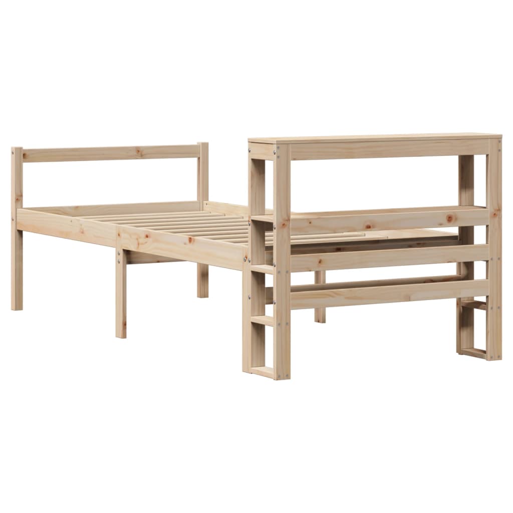 Seniorenbed met hoofdbord massief grenenhout 90x190 cm