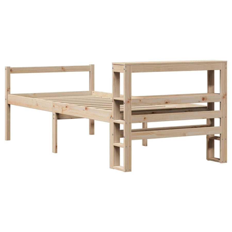Seniorenbed met hoofdbord massief grenenhout 90x190 cm