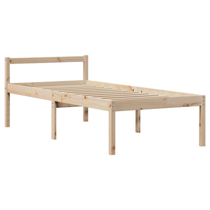 Seniorenbed met hoofdbord massief grenenhout 90x190 cm