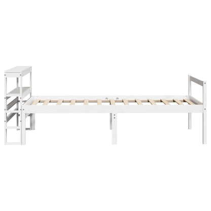 Seniorenbed Met Hoofdbord Massief Grenenhout Wit 90X190 Cm