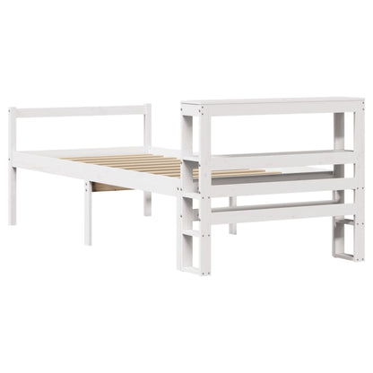 Seniorenbed Met Hoofdbord Massief Grenenhout Wit 90X190 Cm