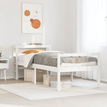 Seniorenbed Met Hoofdbord Massief Grenenhout Wit 90X190 Cm
