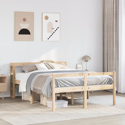 Seniorenbed met hoofdbord massief grenenhout 120x190 cm
