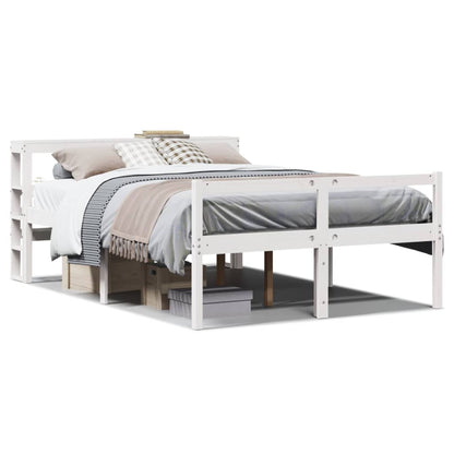 Seniorenbed Met Hoofdbord Massief Grenenhout 120 x 190 cm Wit