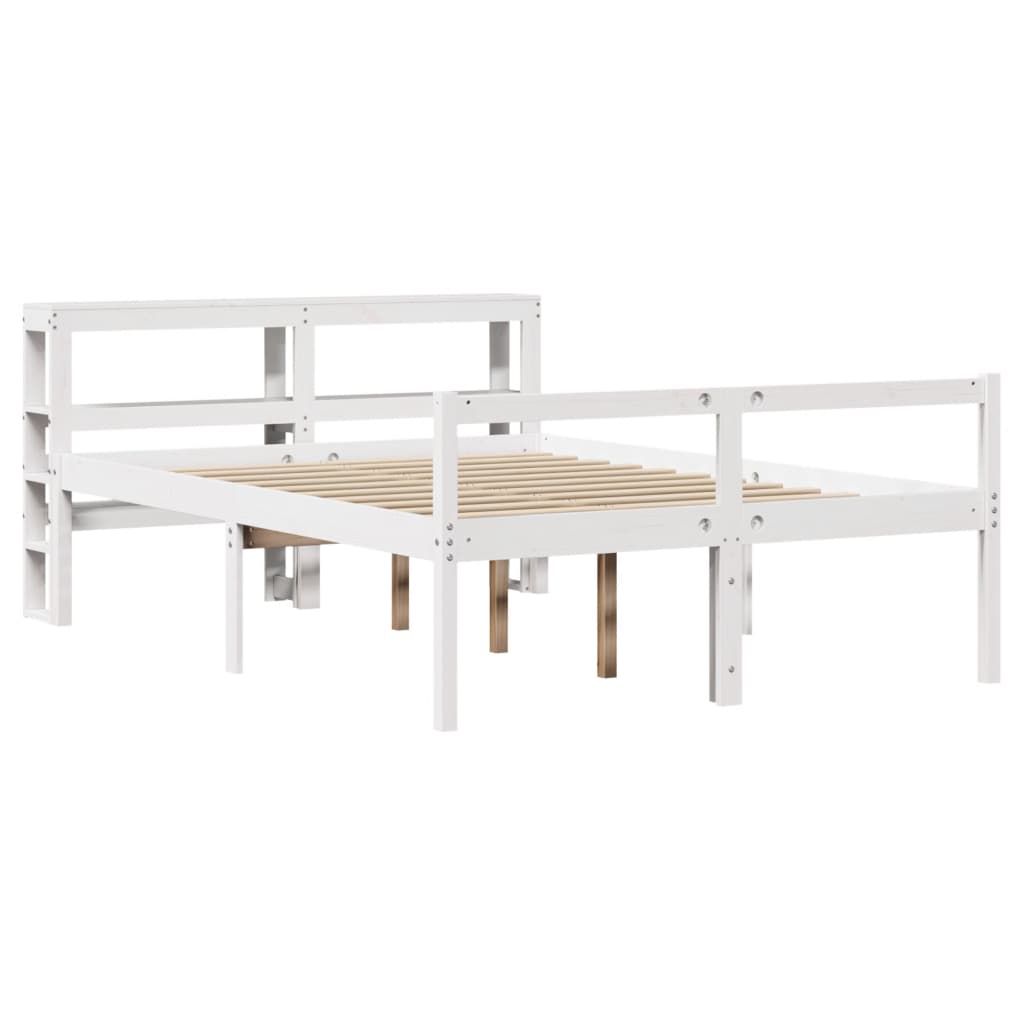 Seniorenbed Met Hoofdbord Massief Grenenhout 120 x 190 cm Wit
