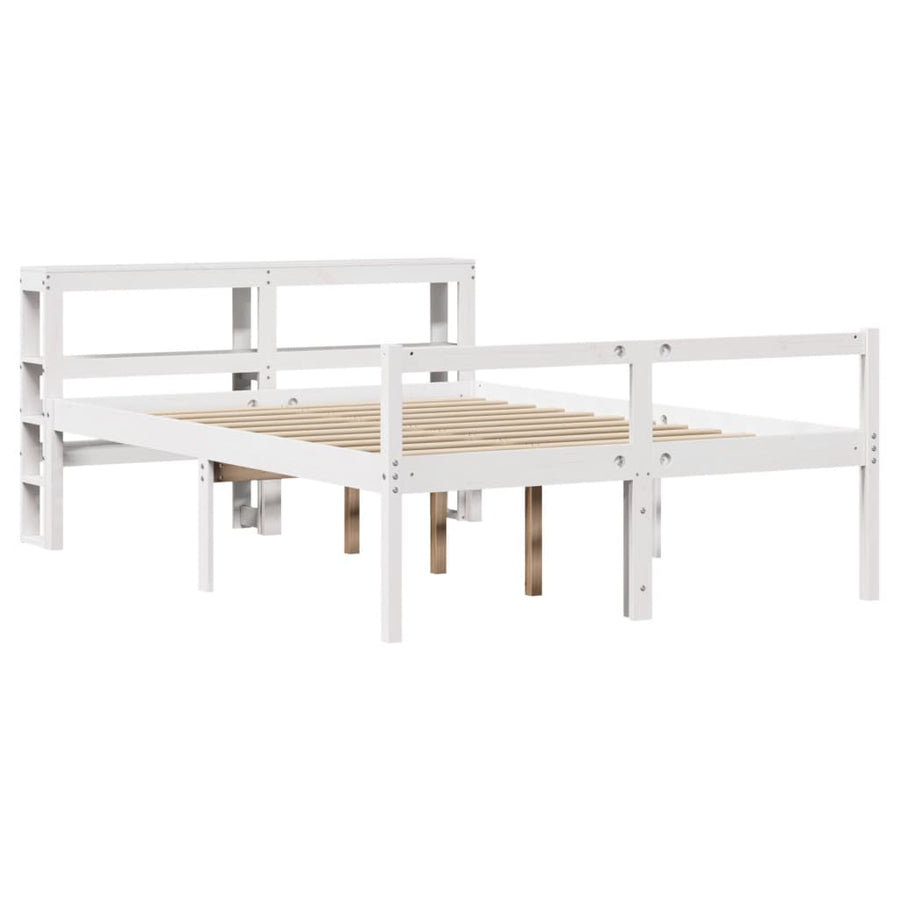 Seniorenbed Met Hoofdbord Massief Grenenhout 120 x 190 cm Wit
