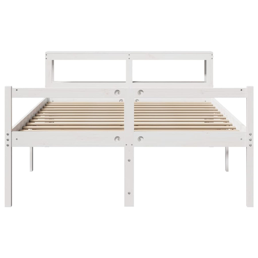 Seniorenbed Met Hoofdbord Massief Grenenhout 120 x 190 cm Wit