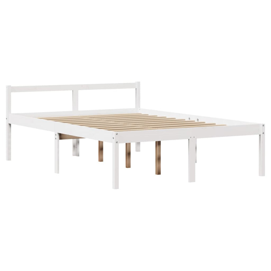 Seniorenbed Met Hoofdbord Massief Grenenhout 120 x 190 cm Wit