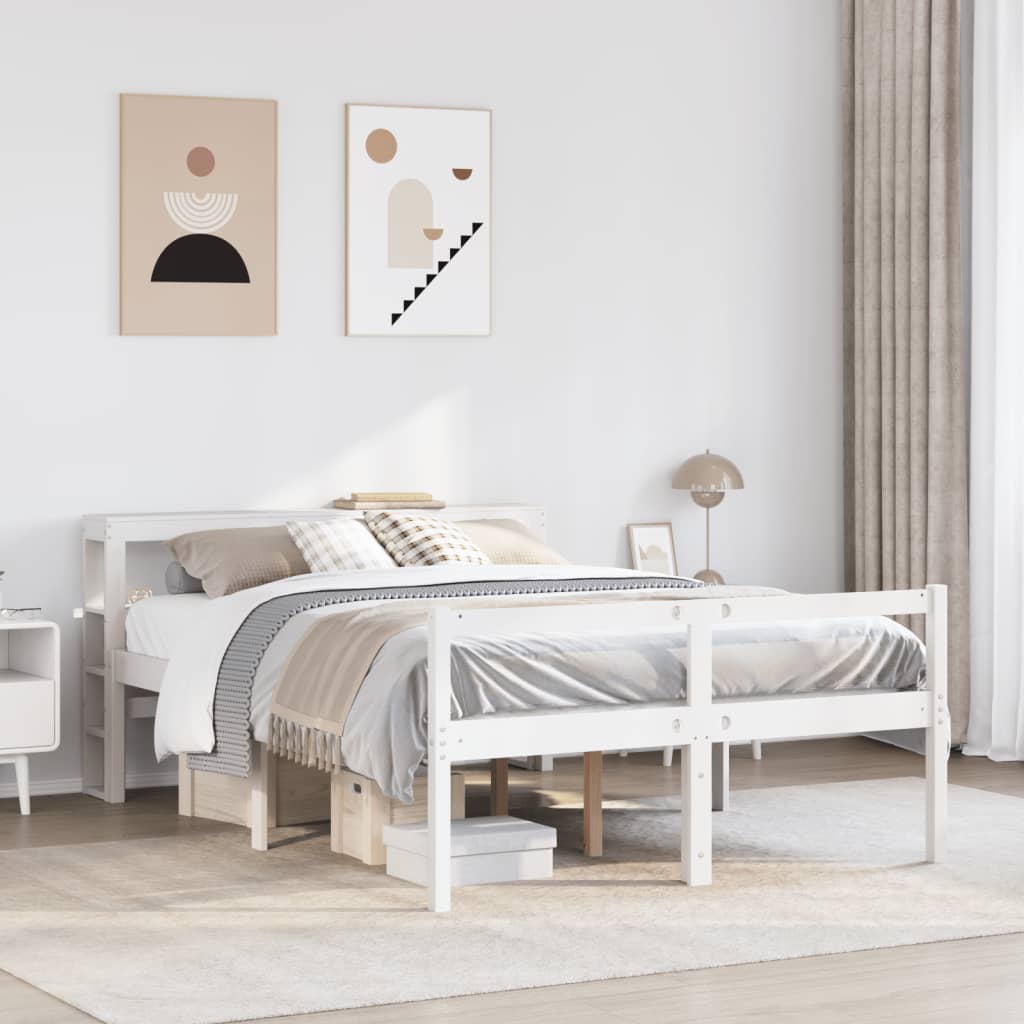 Seniorenbed Met Hoofdbord Massief Grenenhout 120 x 190 cm Wit