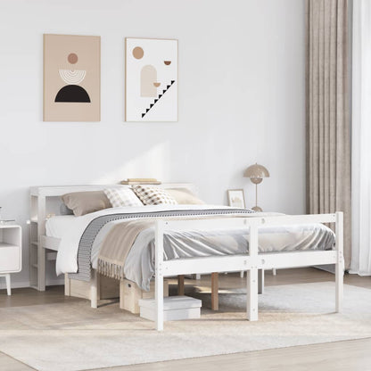 Seniorenbed Met Hoofdbord Massief Grenenhout 120 x 190 cm Wit