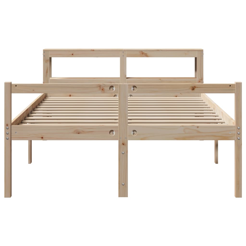 Seniorenbed met hoofdbord massief grenenhout 140x190 cm