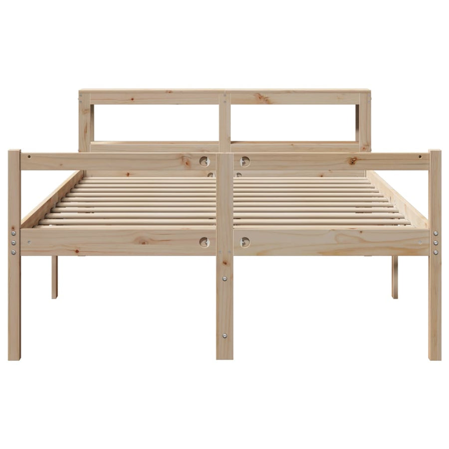 Seniorenbed met hoofdbord massief grenenhout 140x190 cm