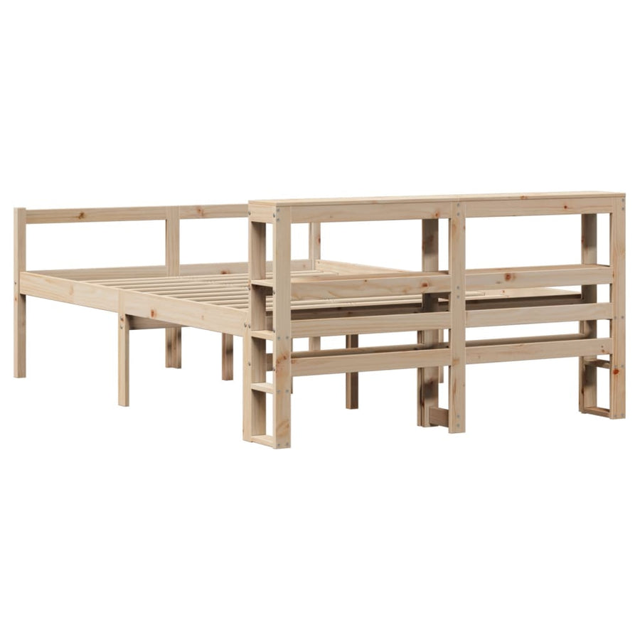 Seniorenbed met hoofdbord massief grenenhout 140x190 cm