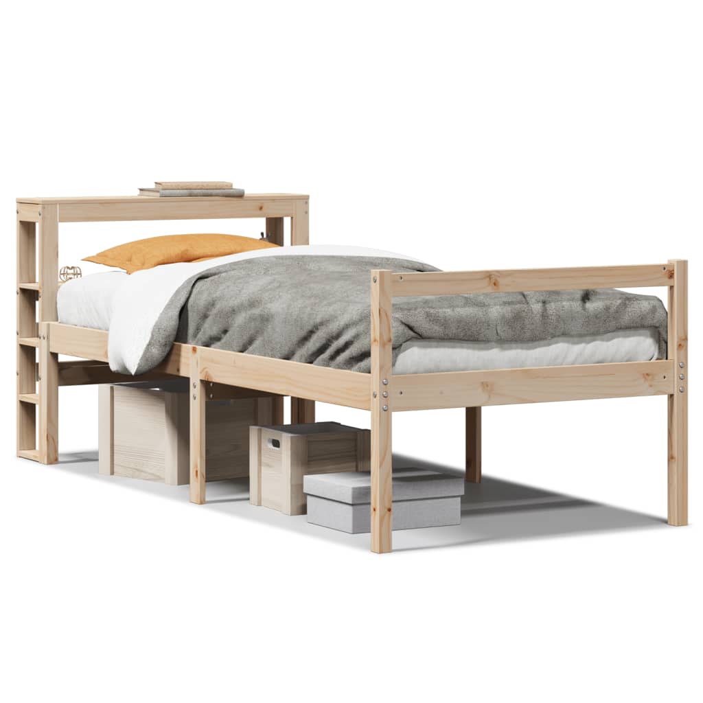 Seniorenbed met hoofdbord massief grenenhout 90x200 cm