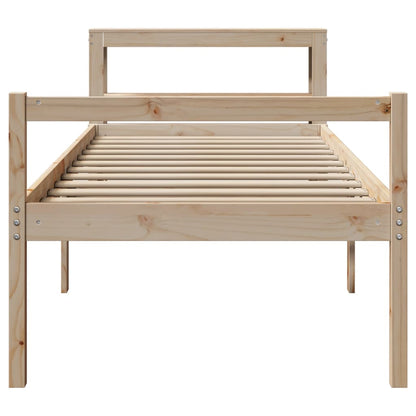 Seniorenbed met hoofdbord massief grenenhout 90x200 cm