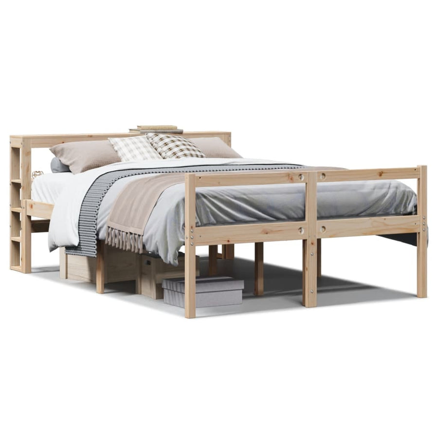 Seniorenbed Met Hoofdbord Massief Grenenhout 120 x 200 cm Naturel