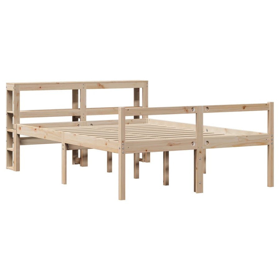 Seniorenbed Met Hoofdbord Massief Grenenhout 120 x 200 cm Naturel