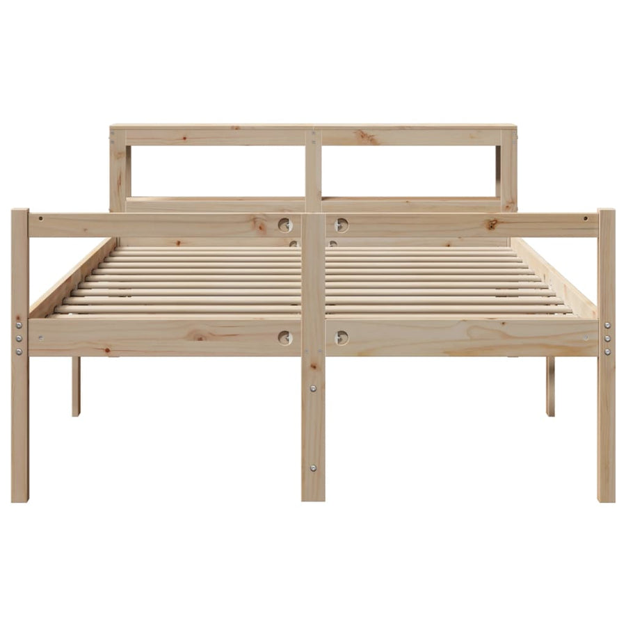 Seniorenbed Met Hoofdbord Massief Grenenhout 120 x 200 cm Naturel