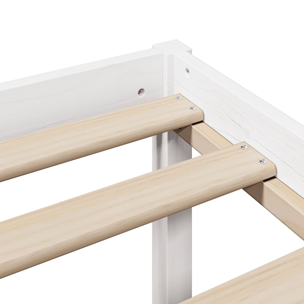 Seniorenbed met hoofdbord massief grenenhout wit 140x200 cm