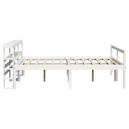 Seniorenbed met hoofdbord massief grenenhout wit 150x200 cm