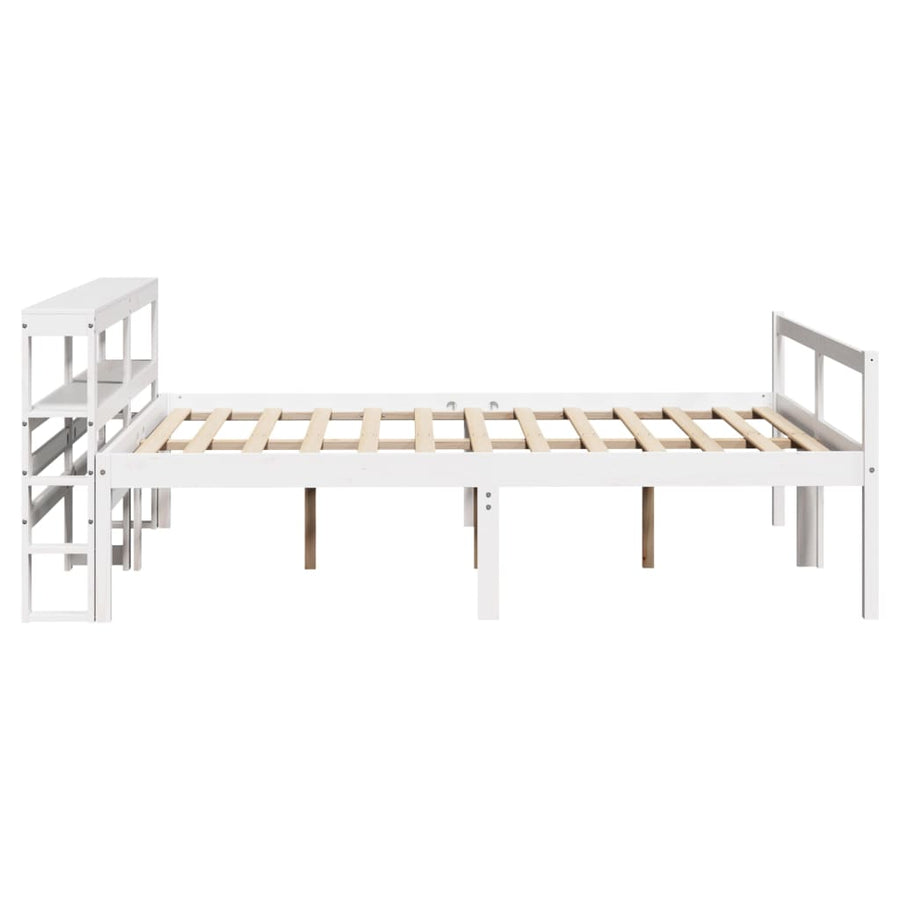 Seniorenbed met hoofdbord massief grenenhout wit 150x200 cm