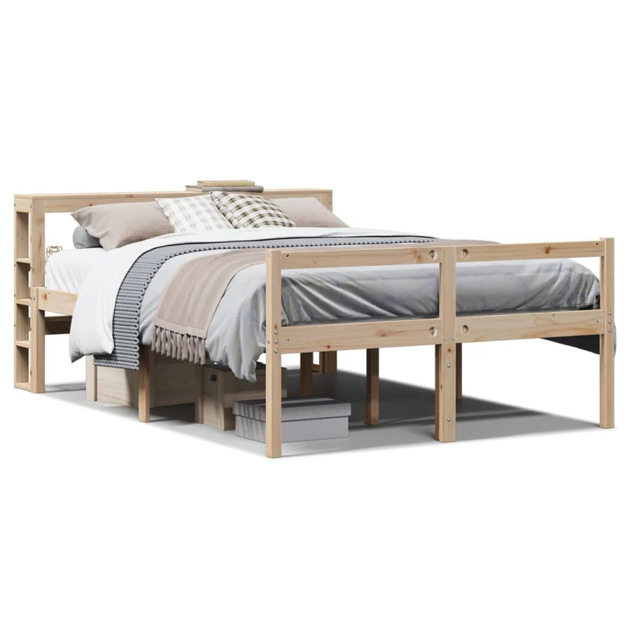 Seniorenbed Met Hoofdbord Massief Grenenhout 160 x 200 cm Naturel