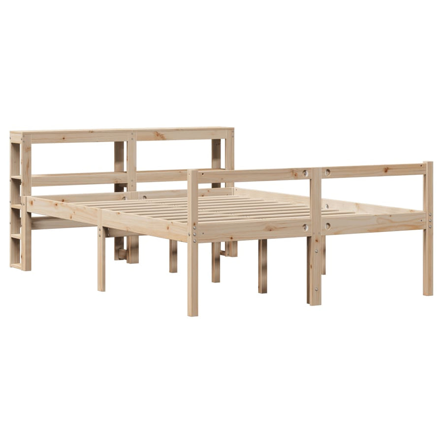 Seniorenbed Met Hoofdbord Massief Grenenhout 160 x 200 cm Naturel