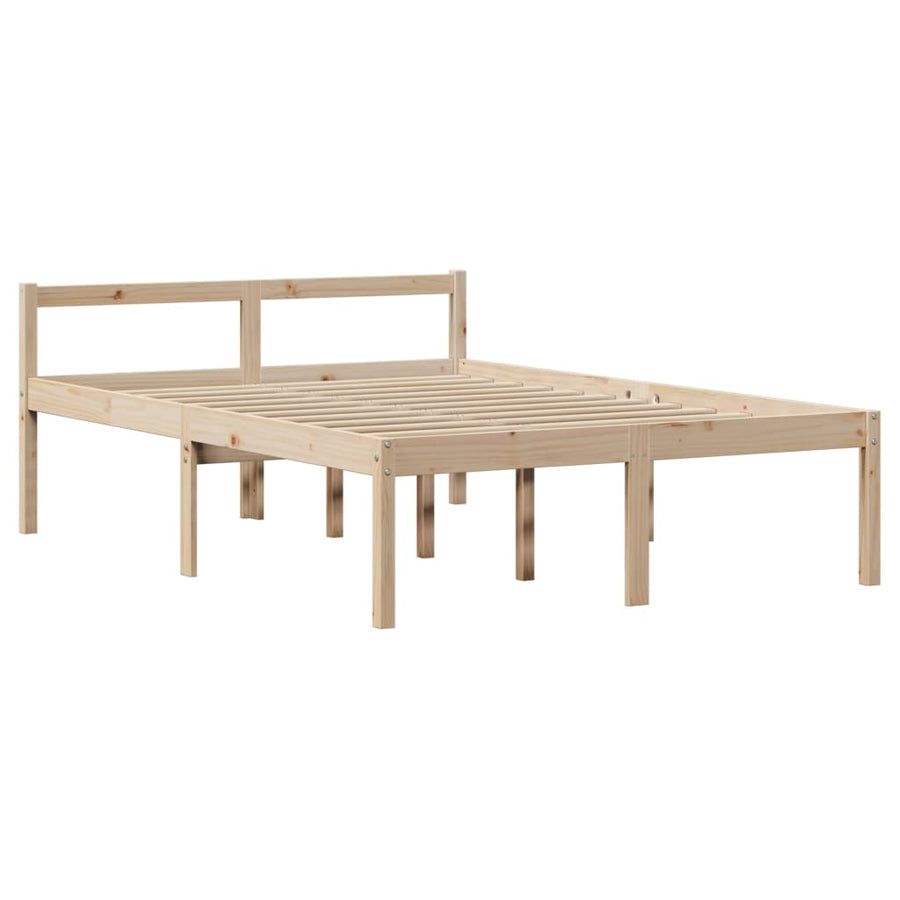 Seniorenbed Met Hoofdbord Massief Grenenhout 160 x 200 cm Naturel