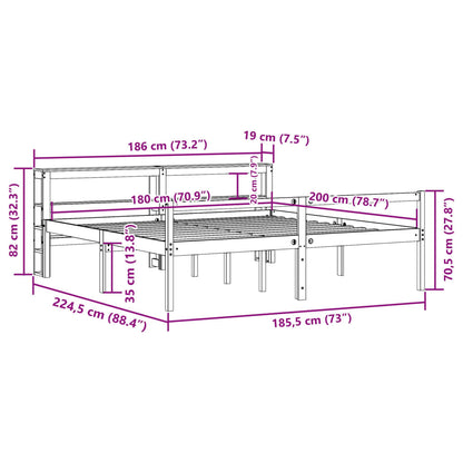 Seniorenbed Met Hoofdbord Massief Grenenhout 180X200 Cm